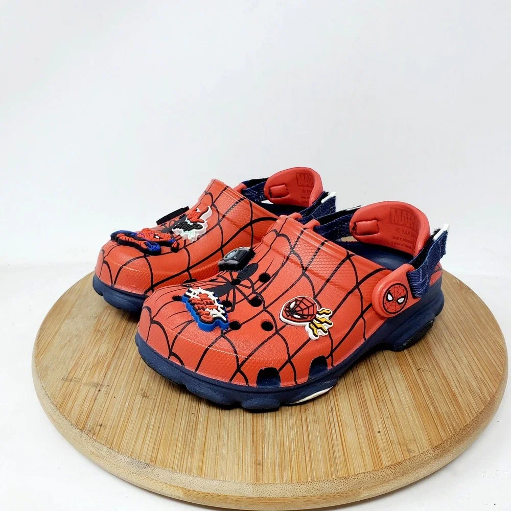 Crocs Spiderman Sandals Kids 8 Red Blue Marvel All Terrain Clog Boys Girls Shoes
